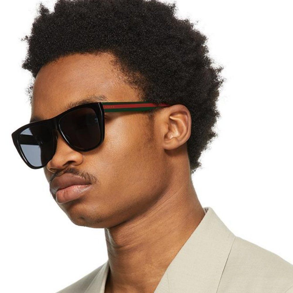 NEW GUCCI GG0926S 001 Black Green Gray Square Men Sunglasses - Picture 4 of 14